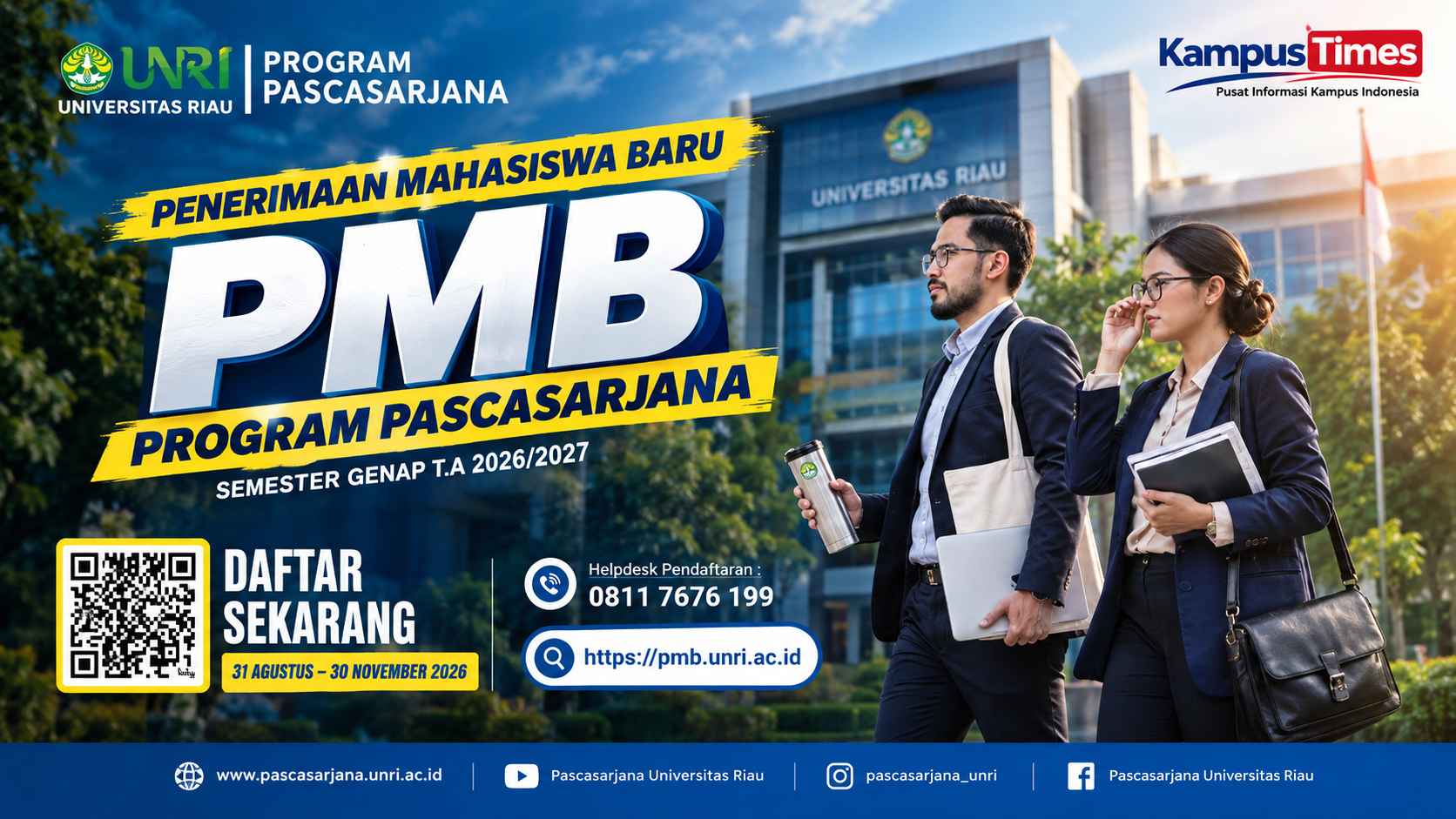 PMB Pascasarjana Universitas Riau 2026/2027 Dibuka, Cek Syarat dan Jadwal Lengkap