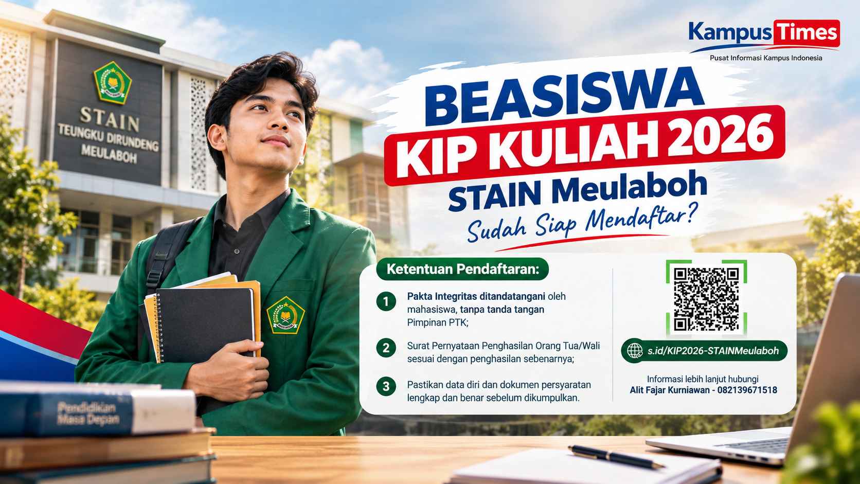 Beasiswa KIP Kuliah 2026 STAIN Meulaboh Dibuka, Ini Ketentuannya