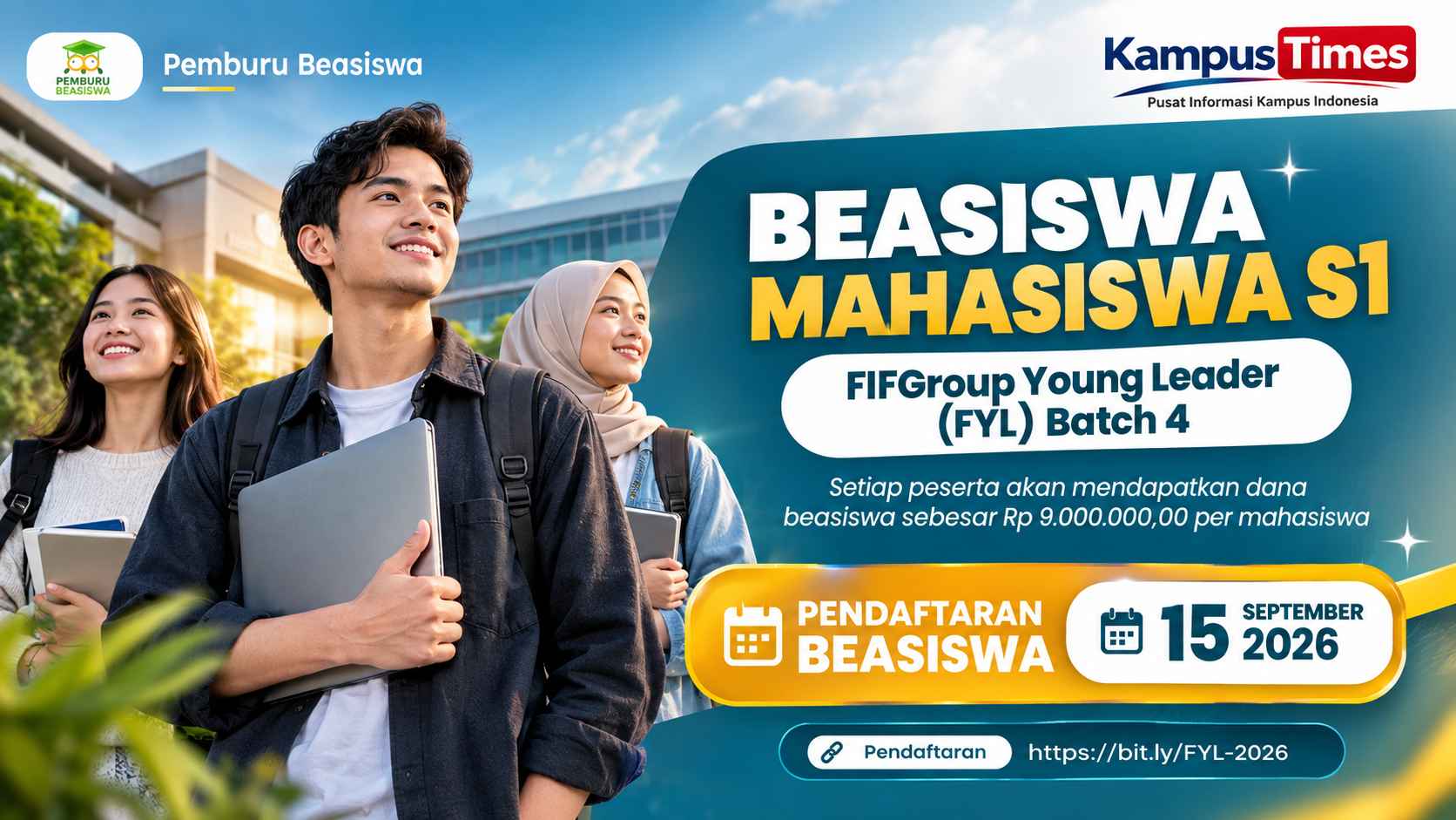 Beasiswa Mahasiswa S1 FIFGroup Young Leader Batch 4, Dapat Dana Rp9 Juta