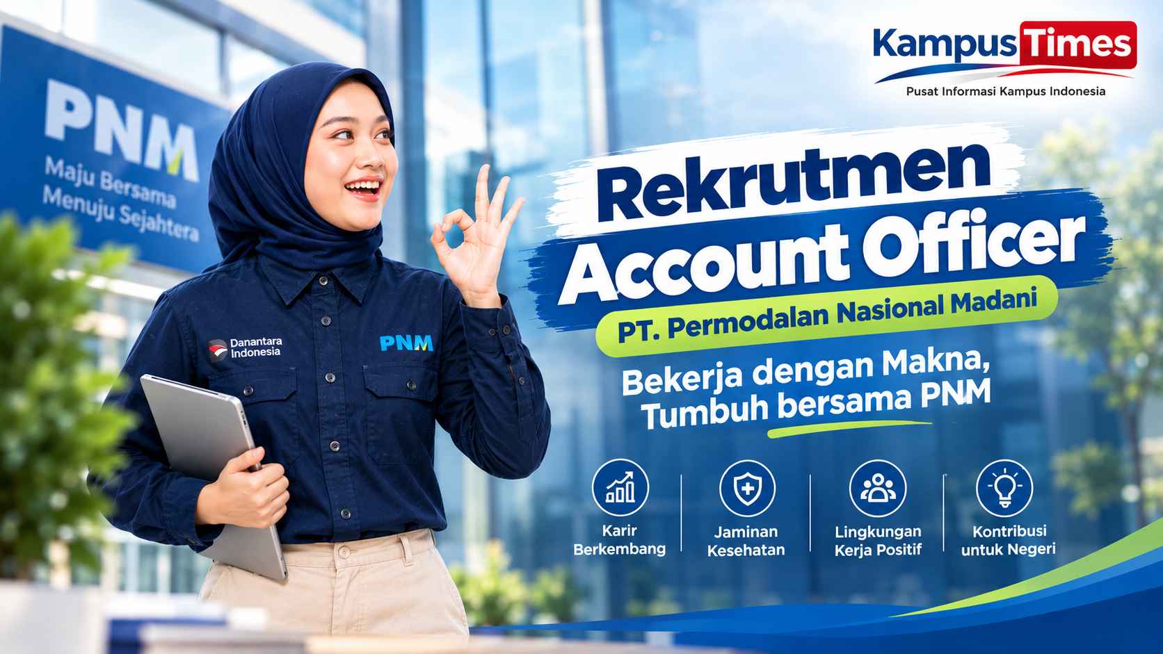 Lowongan Account Officer PNM Tegal 2026, Gaji Rp2,93 Juta dan Banyak Benefit