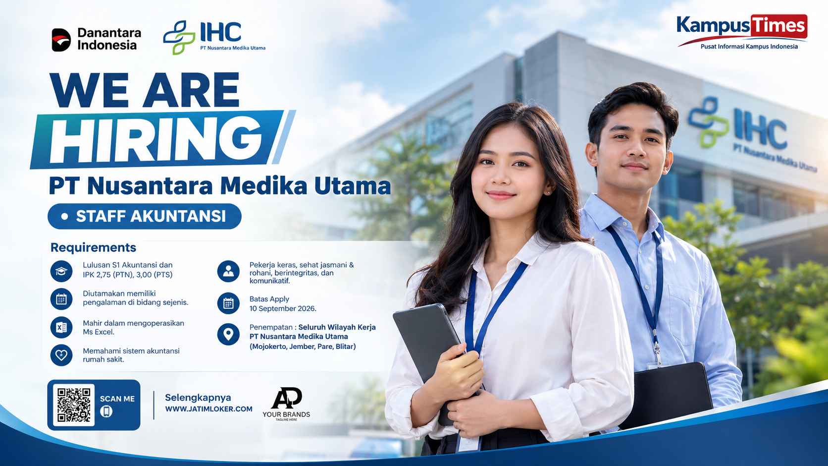 Lowongan Staff Akuntansi PT Nusantara Medika Utama, Terbuka untuk Lulusan S1