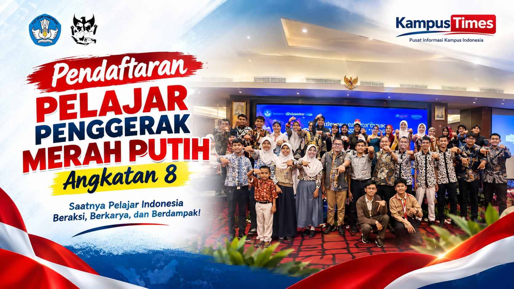 Pendaftaran Pelajar Penggerak Merah Putih Angkatan 8 Dibuka, Cek Syarat dan Jadwalnya