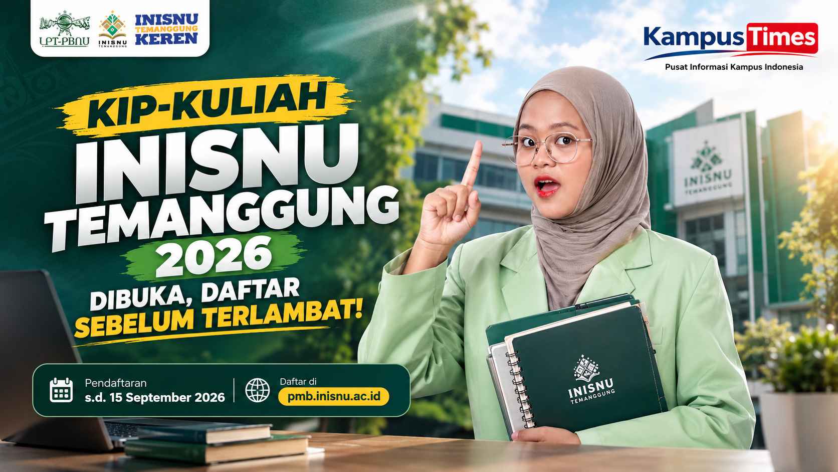 KIP Kuliah INISNU Temanggung 2026 Dibuka, Daftar hingga 15 September