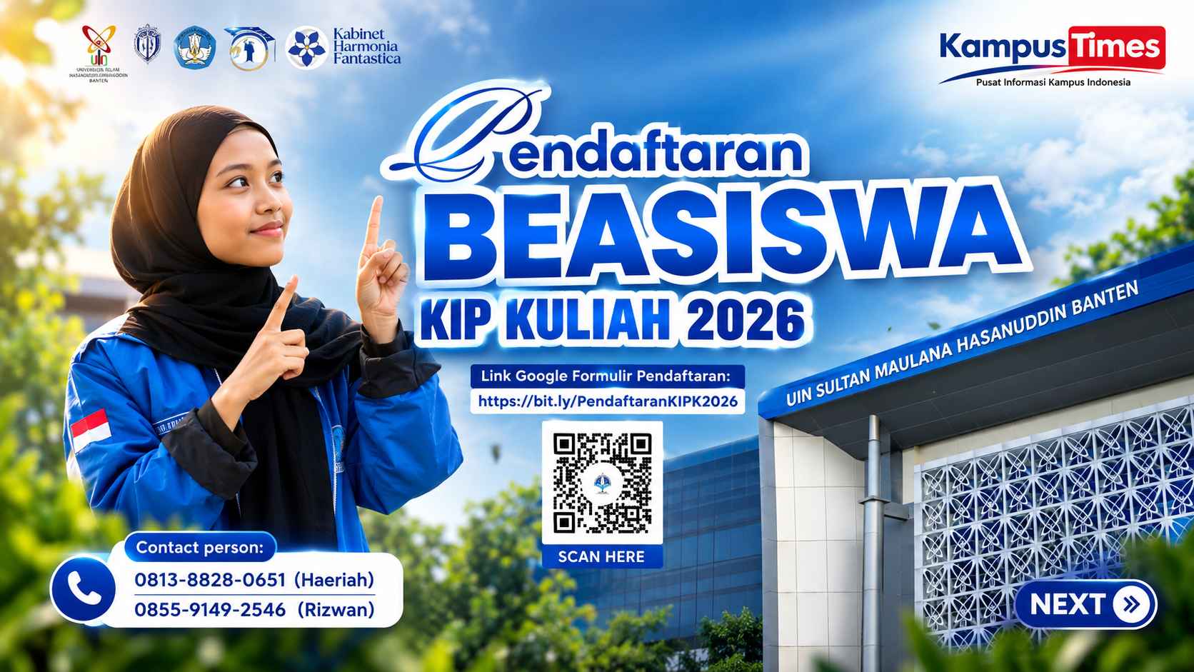 Beasiswa KIP Kuliah 2026 UIN Sultan Maulana Hasanuddin Banten Dibuka, Cek Syarat dan Jadwal Lengkapnya
