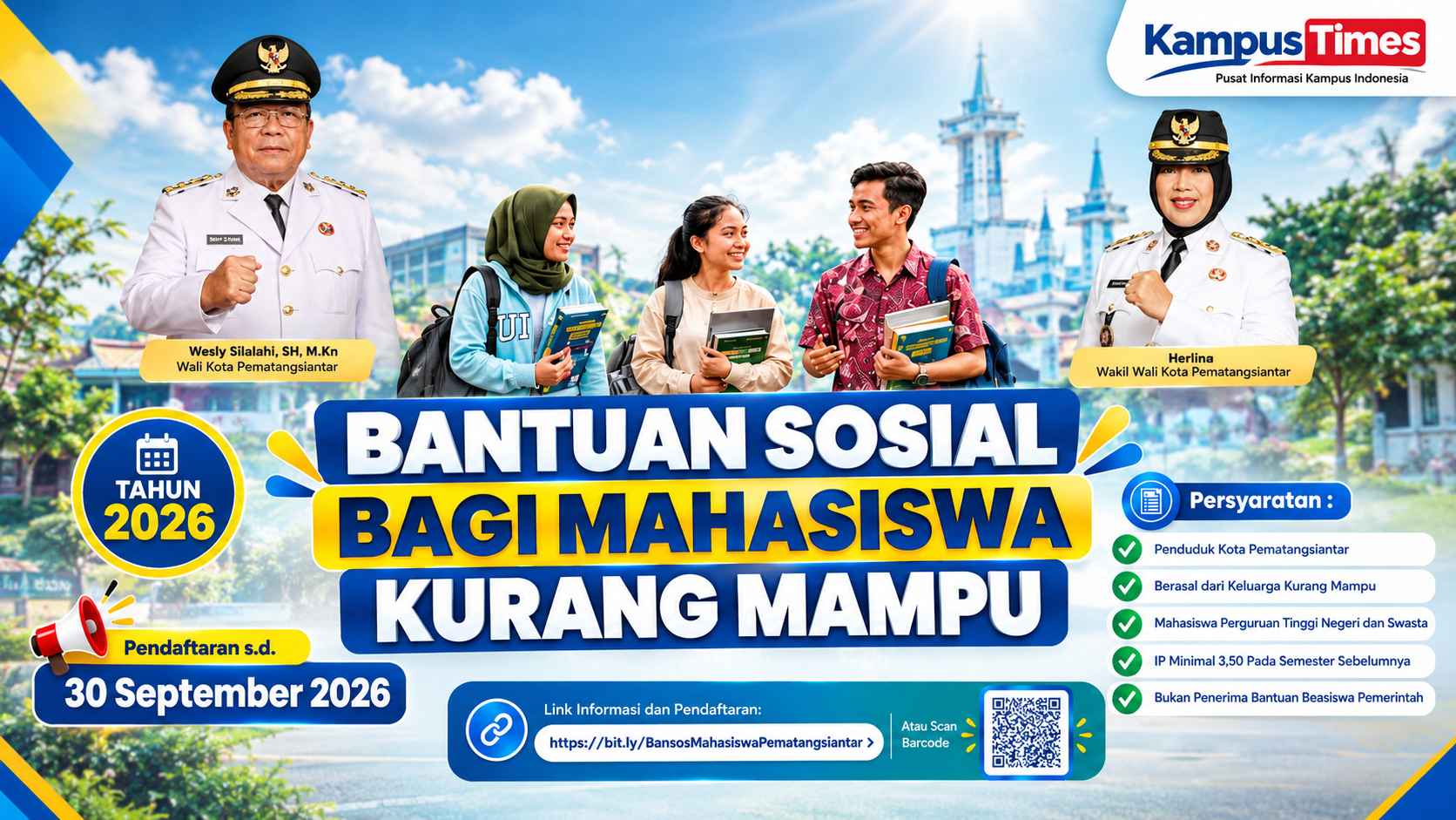 Bantuan Sosial Mahasiswa Pematangsiantar 2026: Syarat, Besaran, dan Cara Daftar