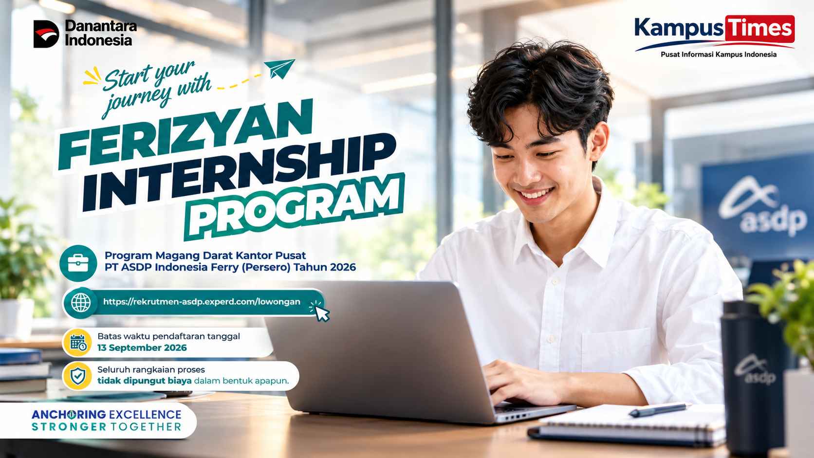 Magang ASDP 2026 Dibuka, Cek Program dan Batas Pendaftarannya