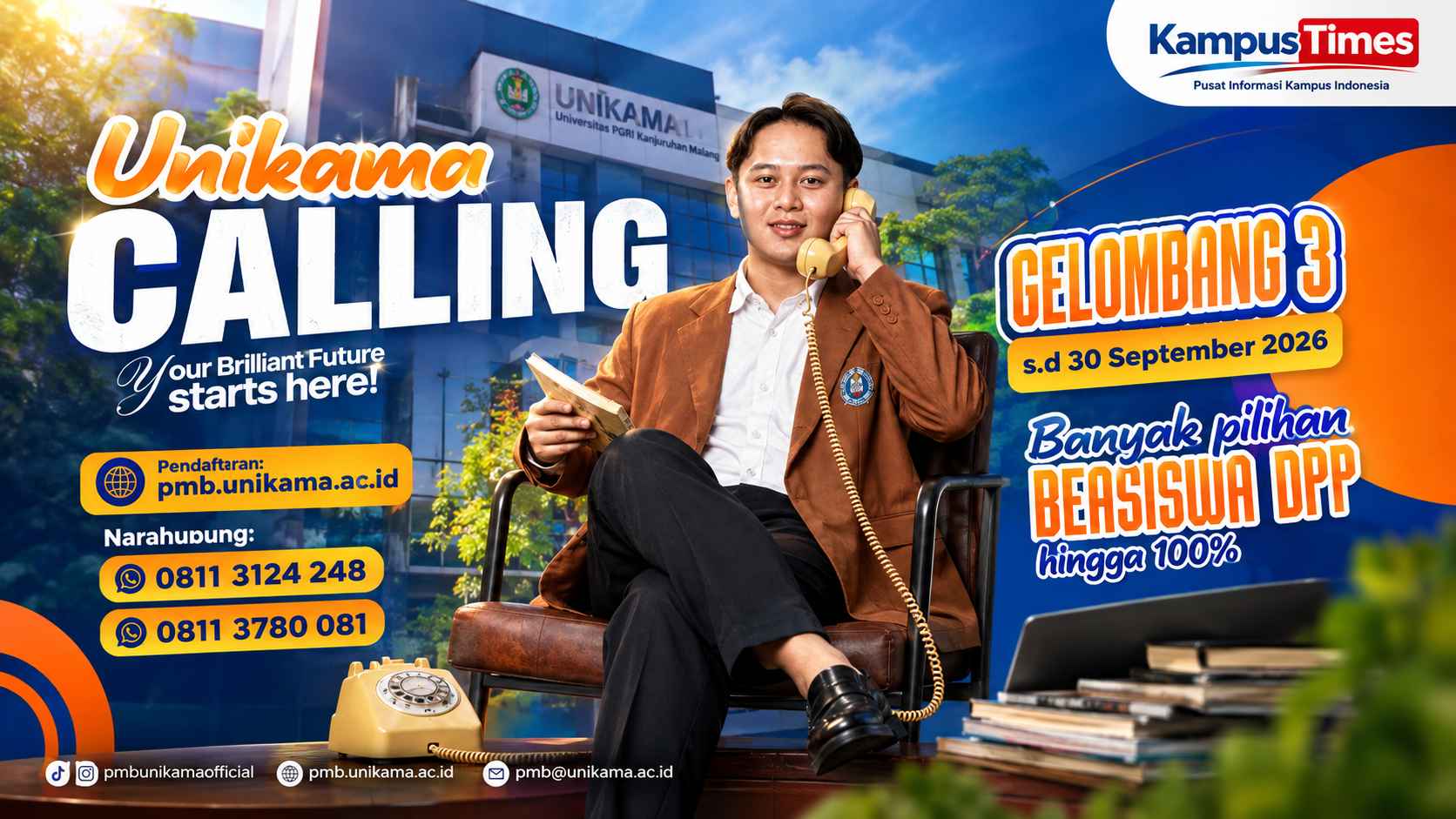 PMB UNIKAMA Gelombang 3 2026 Dibuka, Ada Beasiswa hingga 100 Persen