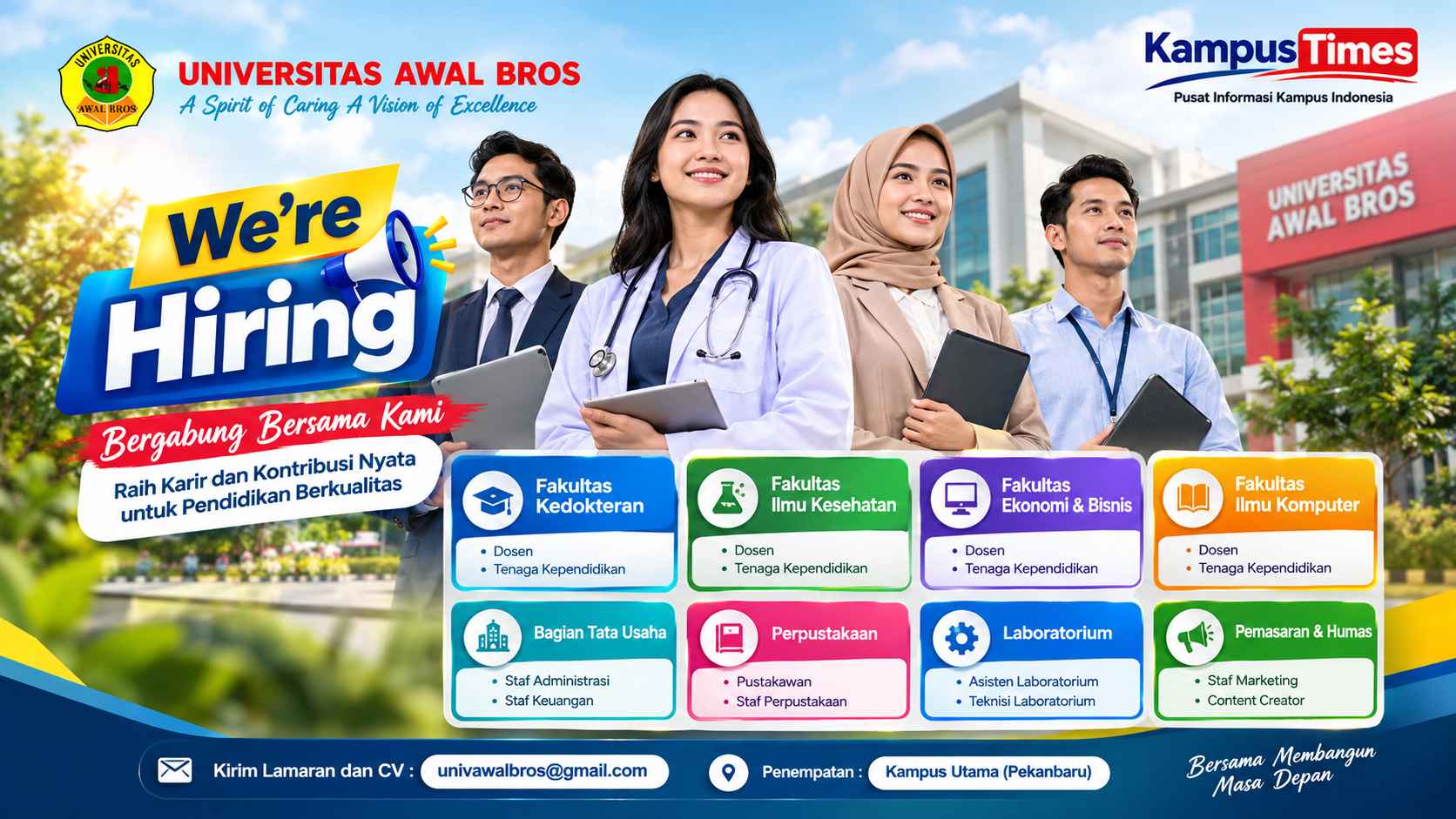 Lowongan Kerja Universitas Awal Bros, Buka 7 Posisi untuk Dosen dan Tenaga Kependidikan