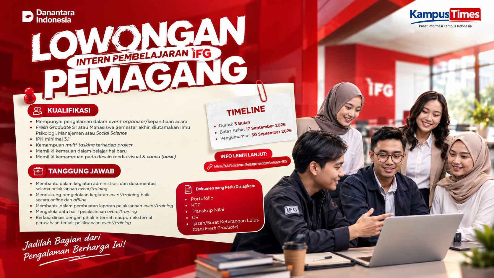 Lowongan Magang IFG 2026 Dibuka, Cek Kualifikasi dan Cara Daftarnya