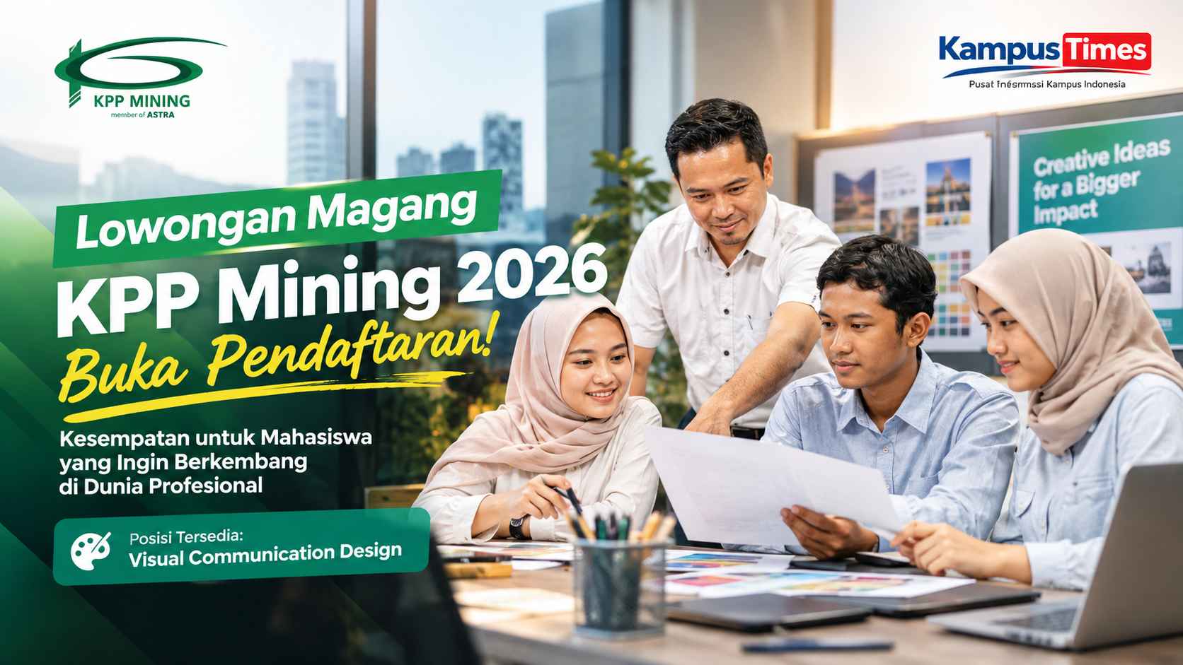 Lowongan Magang KPP Mining 2026 Dibuka, Ada Posisi Visual Communication Design