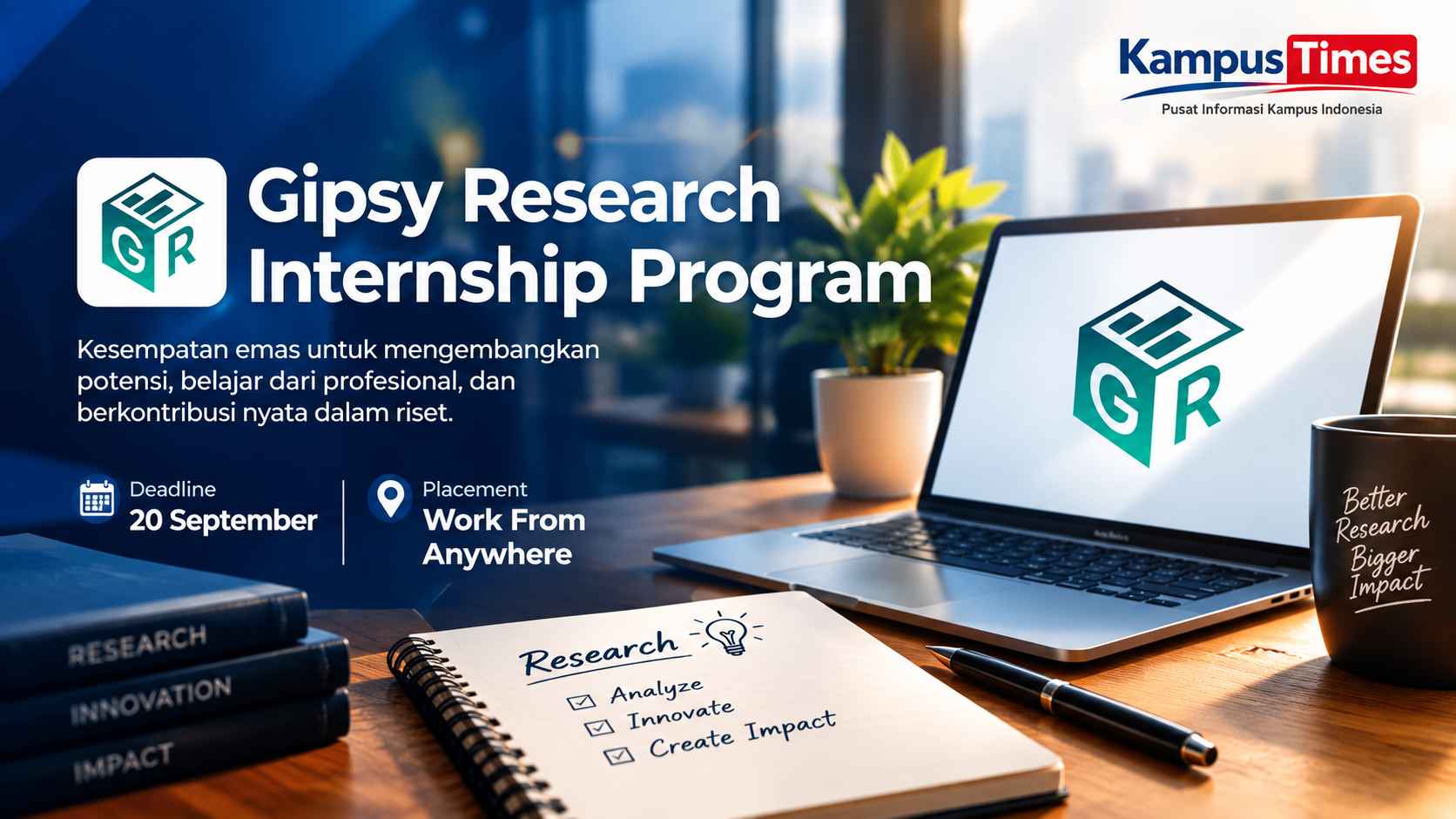 Gipsy Research Buka Internship 2026, 8 Posisi Bisa Work From Anywhere