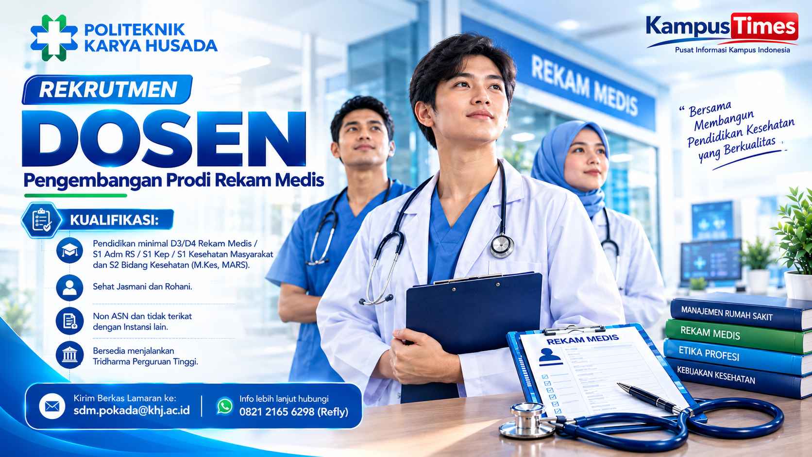Lowongan Dosen Politeknik Karya Husada, Buka Kesempatan untuk Pengembangan Prodi Rekam Medis