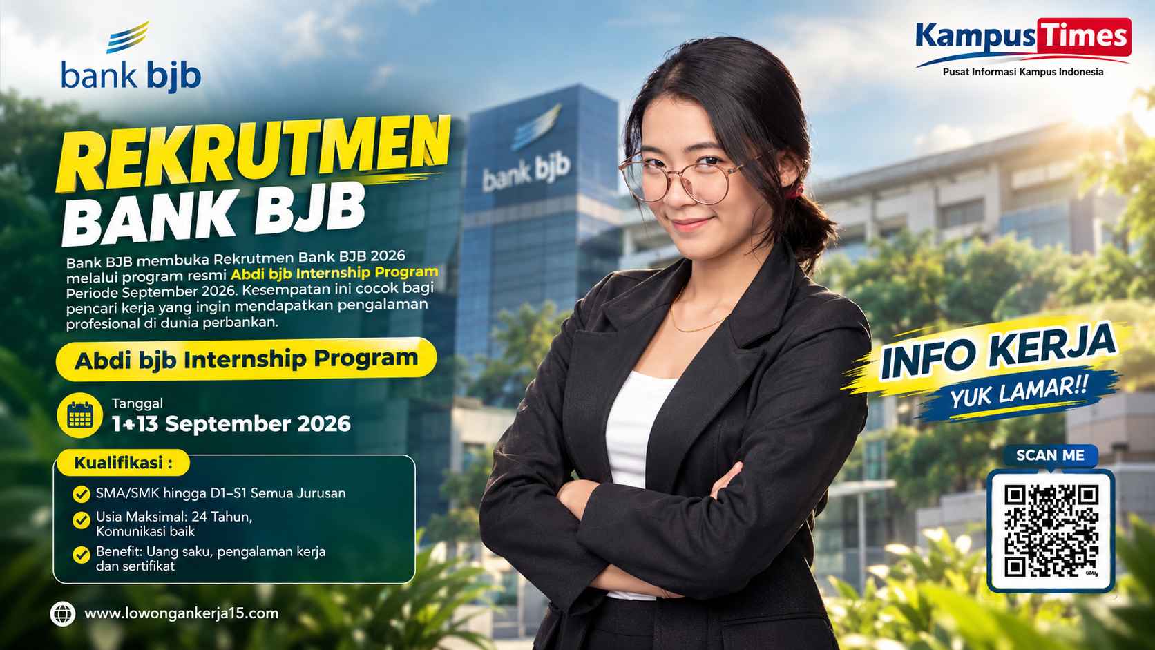 Rekrutmen Bank BJB 2026 Dibuka, Lulusan SMA/SMK Bisa Daftar