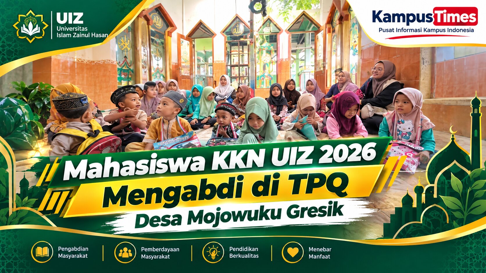Mahasiswa KKN UIZ 2026 Mengabdi di TPQ Desa Mojowuku Gresik