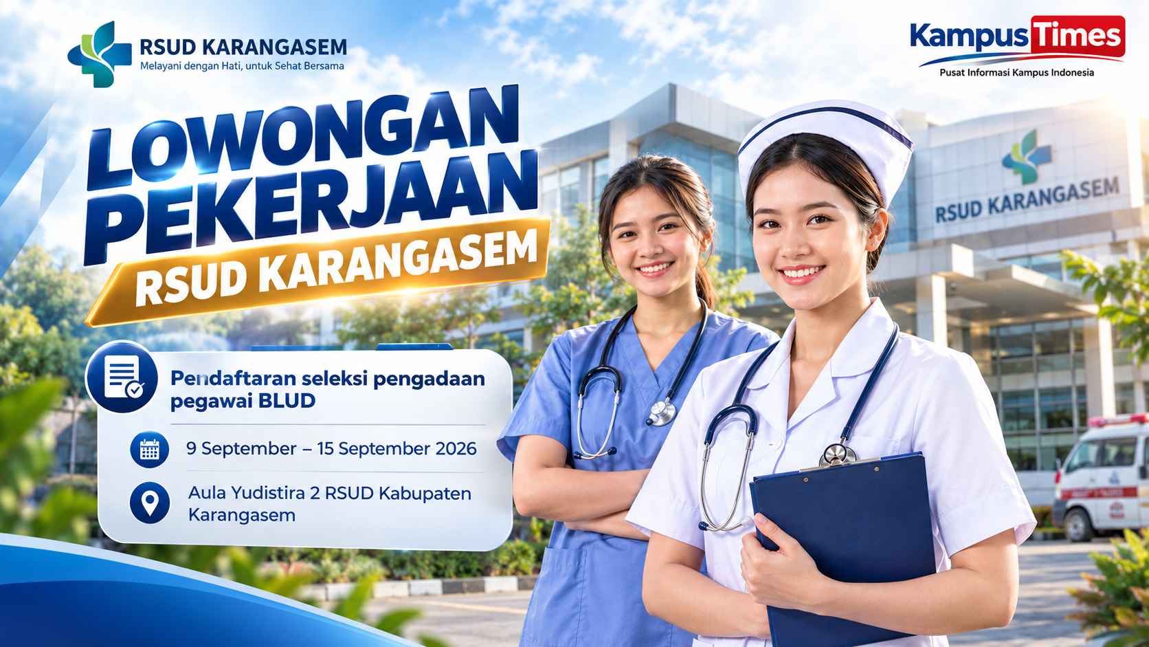 Lowongan RSUD Karangasem 2026: Buka 24 Formasi Tenaga Kesehatan dan Administrasi