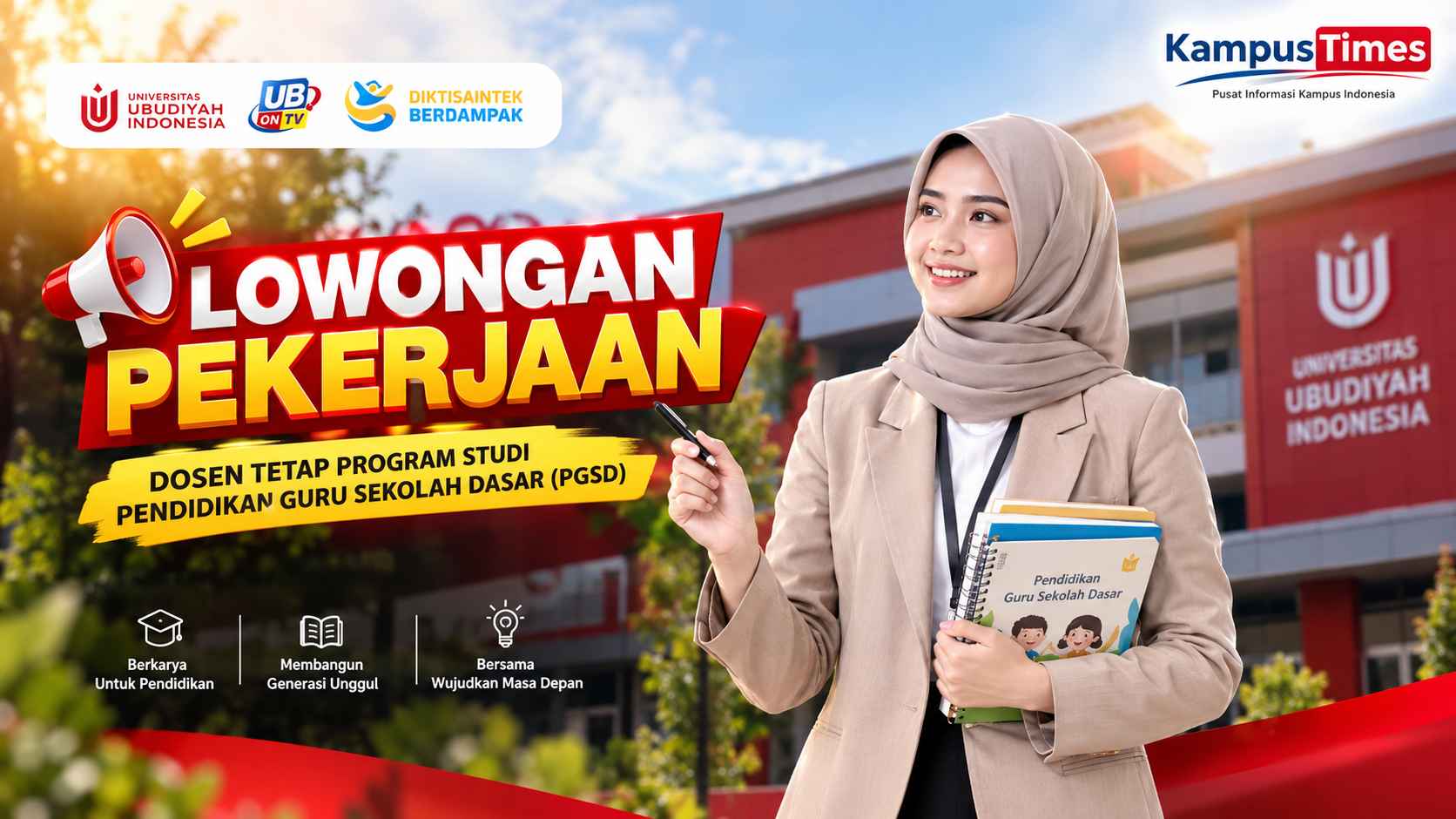 Lowongan Dosen Tetap PGSD Universitas Ubudiyah Indonesia, Cek Kualifikasi dan Cara Daftar