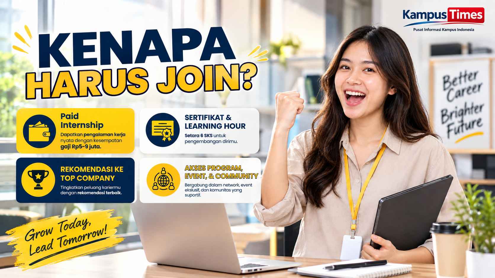 Lowongan Paid Internship Gerak Tumbuh, Ada Gaji hingga Rp9 Juta dan Banyak Posisi