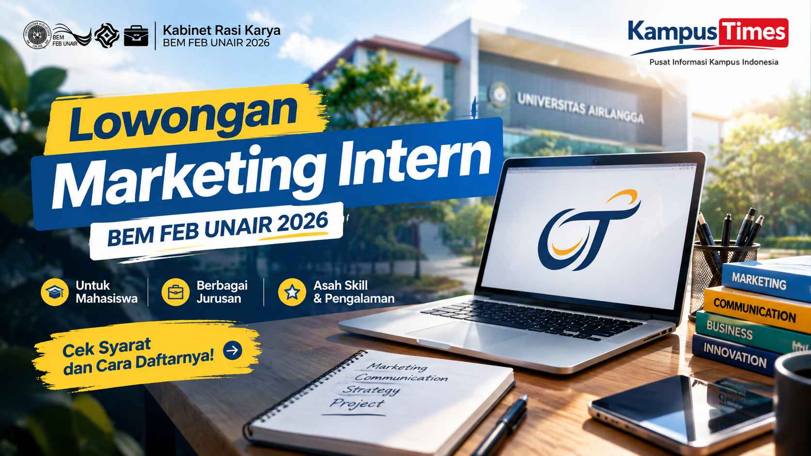 Lowongan Marketing Intern BEM FEB UNAIR 2026, Cek Syarat dan Cara Daftar