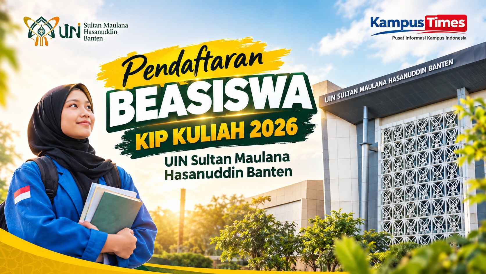 Beasiswa KIP Kuliah 2026 UIN Banten Dibuka, Ini Syarat dan Jadwal Lengkapnya