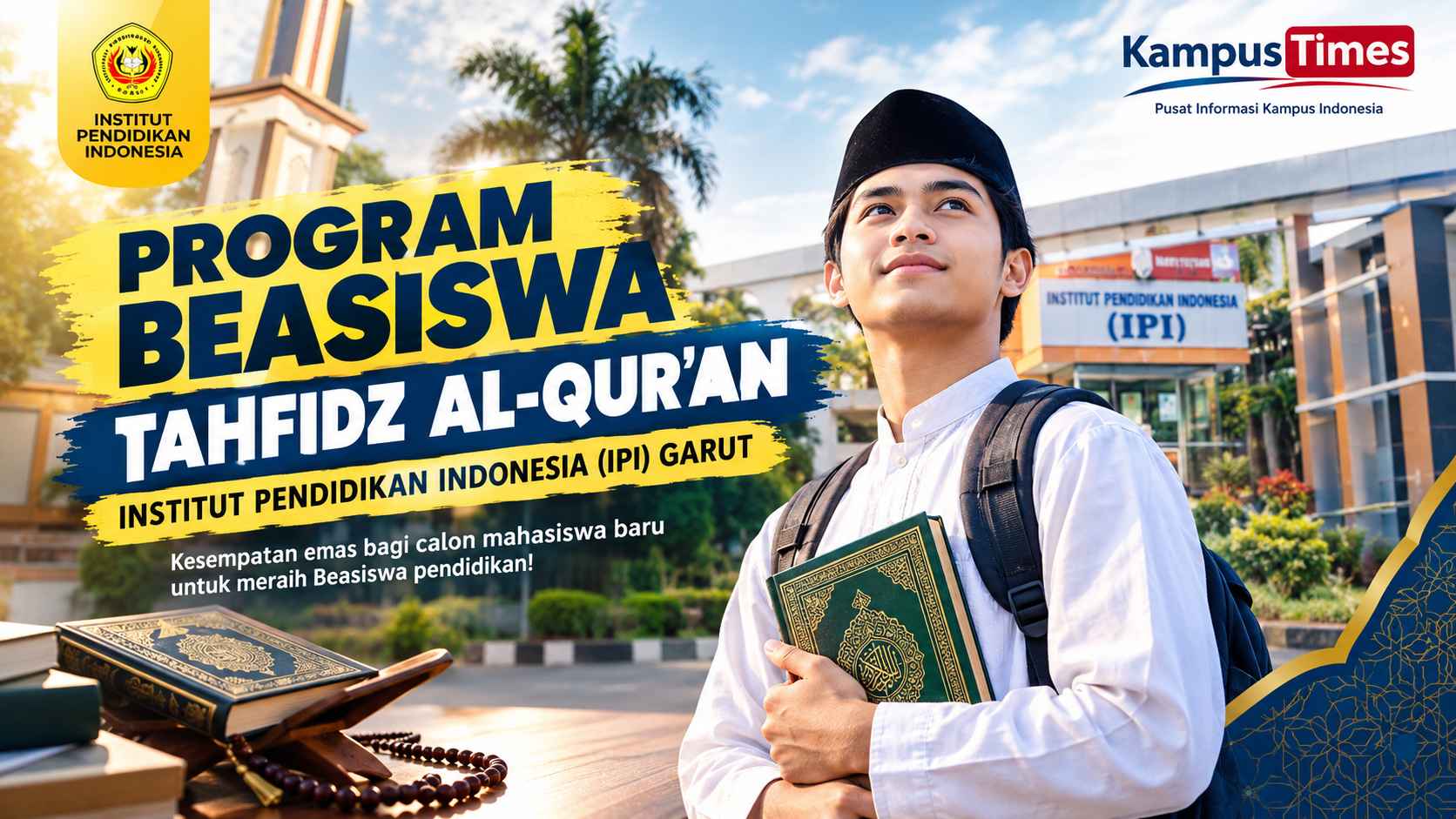 Beasiswa Tahfidz IPI Garut 2026: Gratis Kuliah hingga 8 Semester