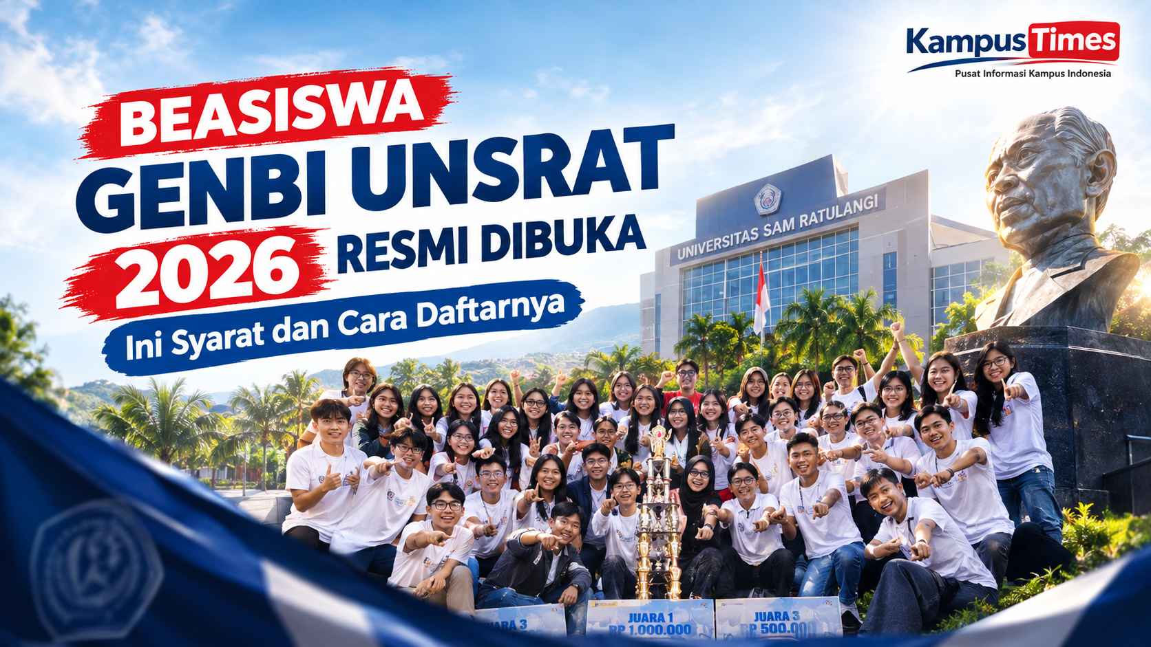 Beasiswa GenBI Unsrat 2026 Dibuka, Ini Syarat dan Cara Daftarnya