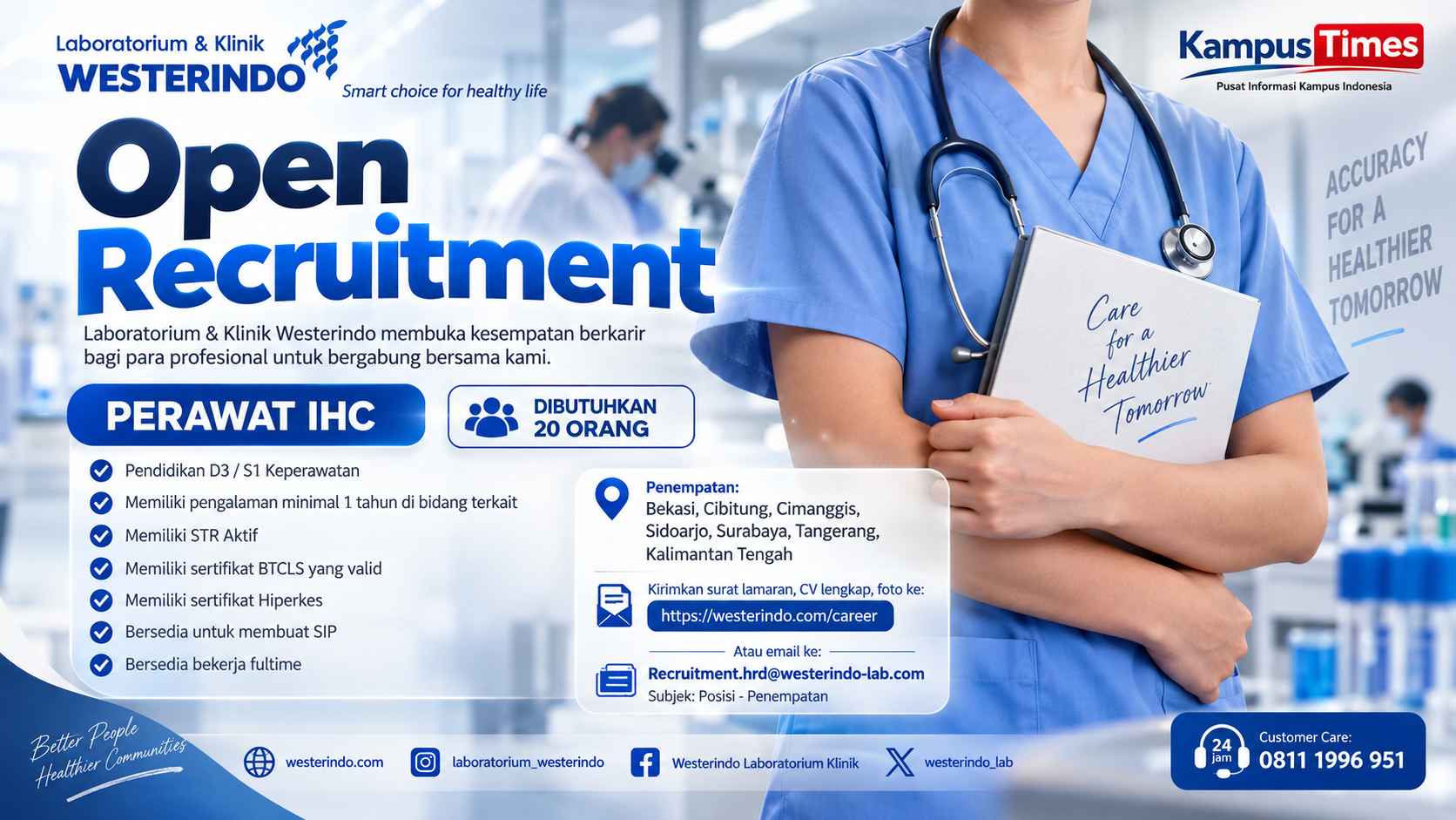 Lowongan Perawat IHC Westerindo 2026, Dibutuhkan 20 Orang! Cek Syarat dan Lokasinya