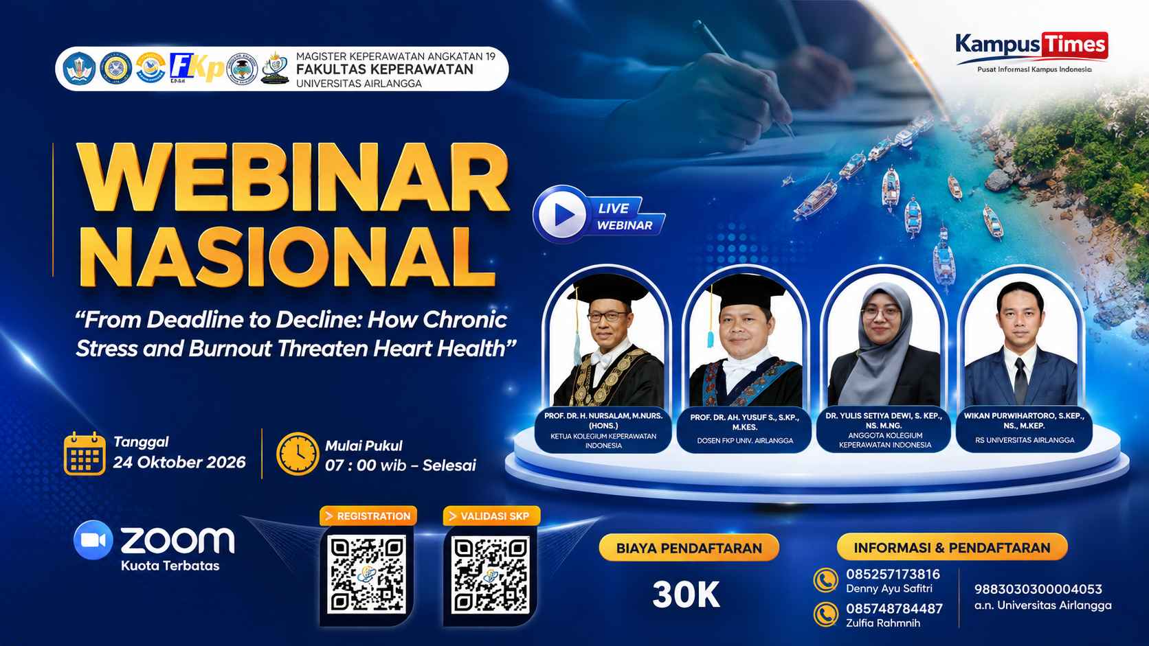 Webinar Nasional Keperawatan 2026: Bahas Ancaman Stres Kronis dan Burnout bagi Kesehatan Jantung