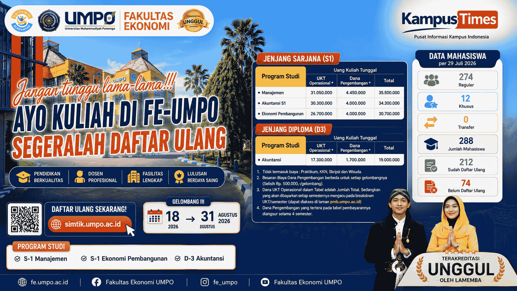 Didukung Akreditasi Unggul dan Fasilitas Lengkap